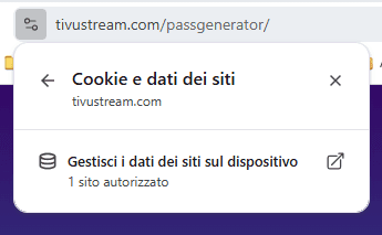 TivuStream Password Generator Cookie