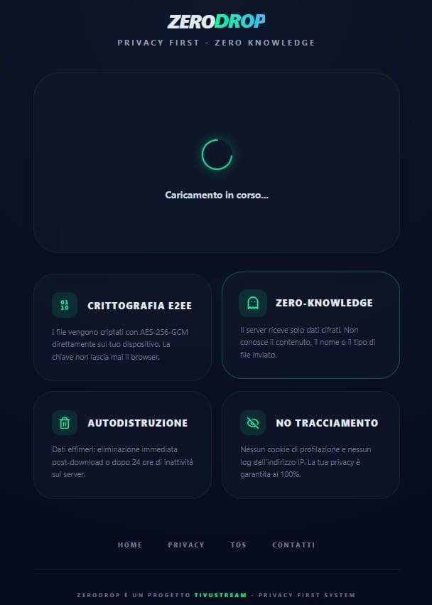 ZeroDrop caricamento