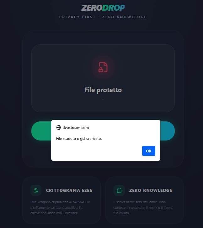 ZeroDrop file scaduto